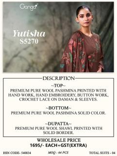 Ganga yutisha 5270 wholesale ladies dress material suppliers